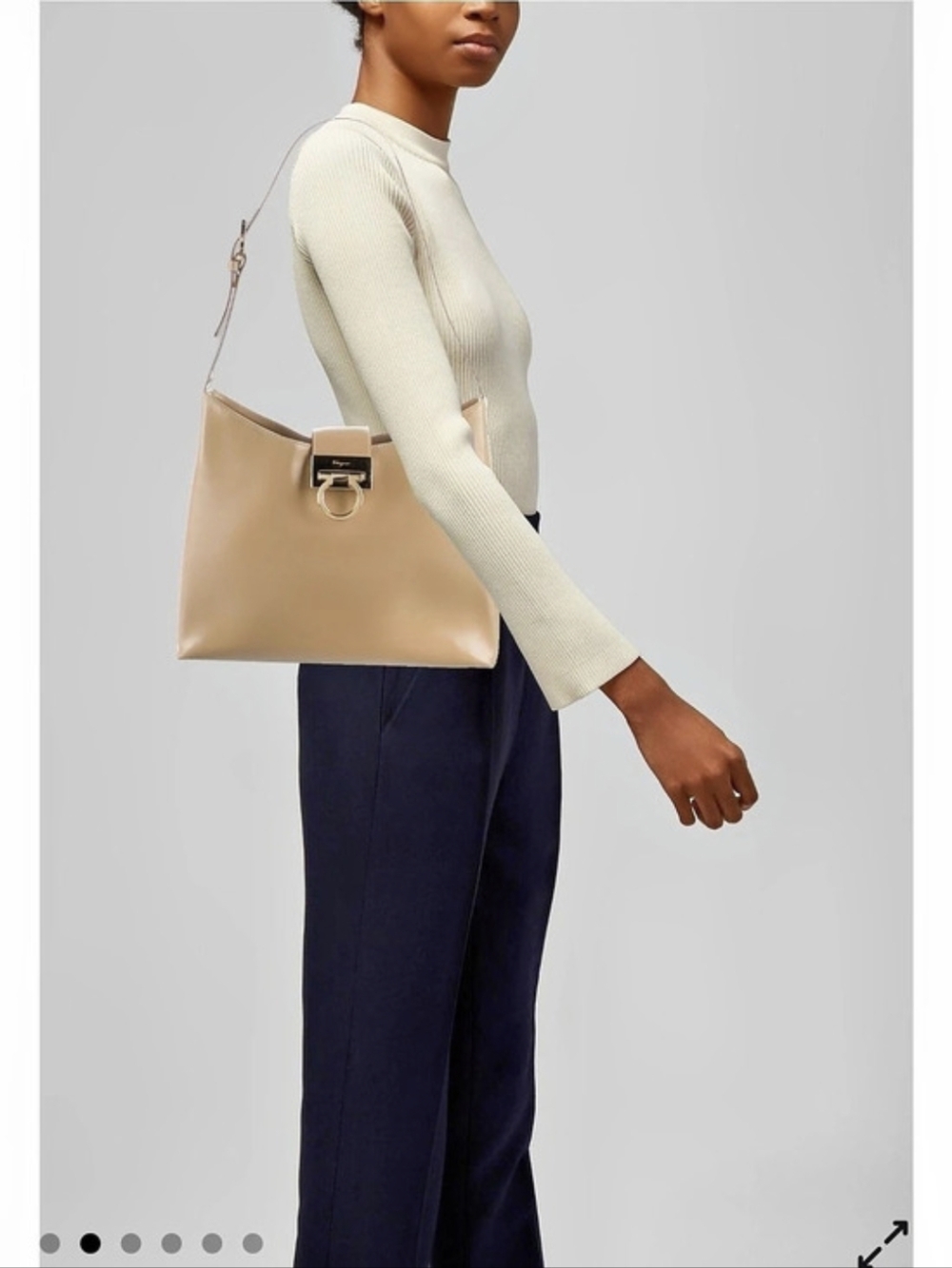 Salvatore Ferragamo Trifolio Saffiano Leather Shoulder Bag